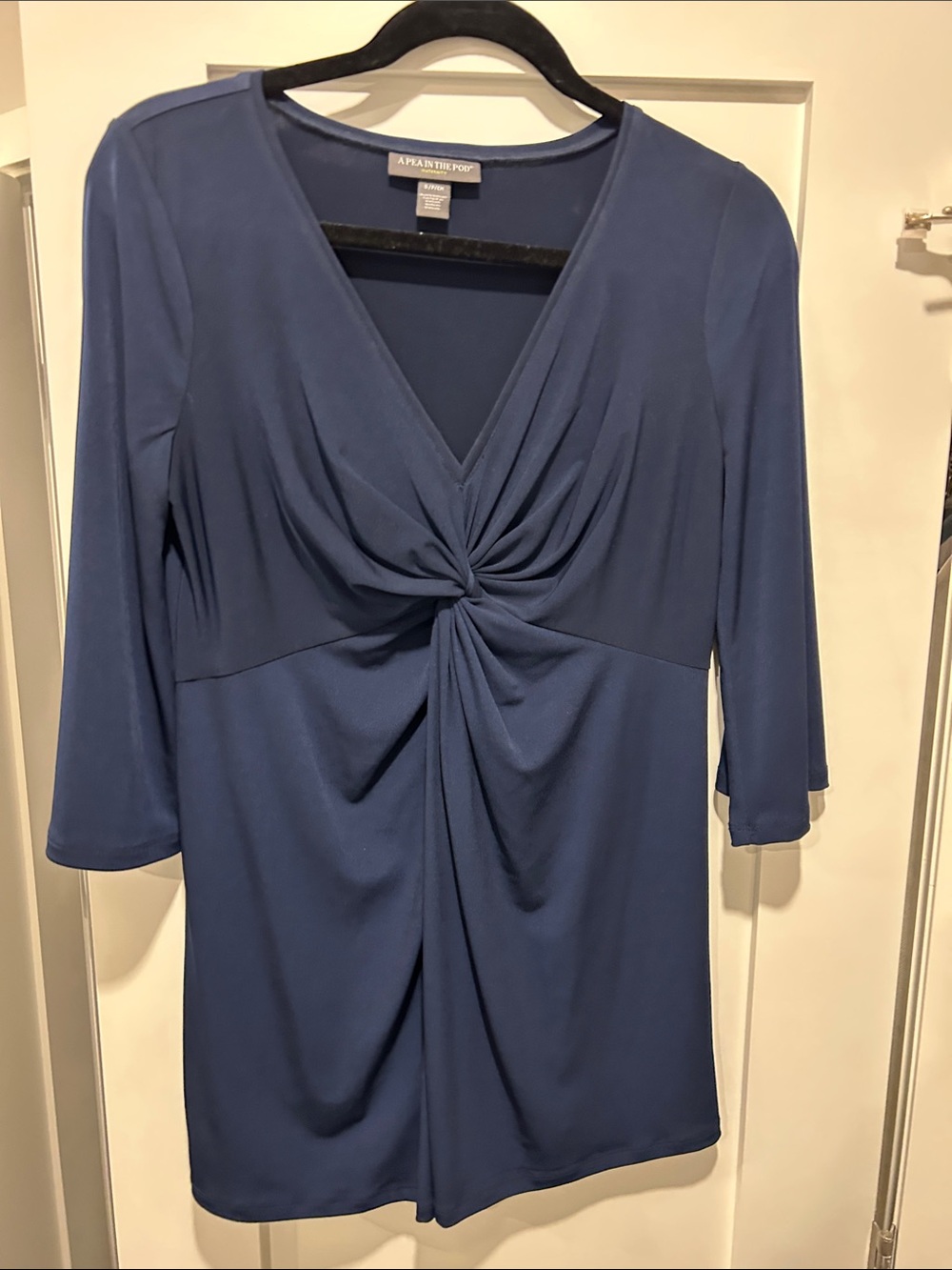 A Pea in the Pod Slate Navy Twist-Front Maternity Tunic